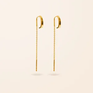 14K Gold Huggie Threader Earrings