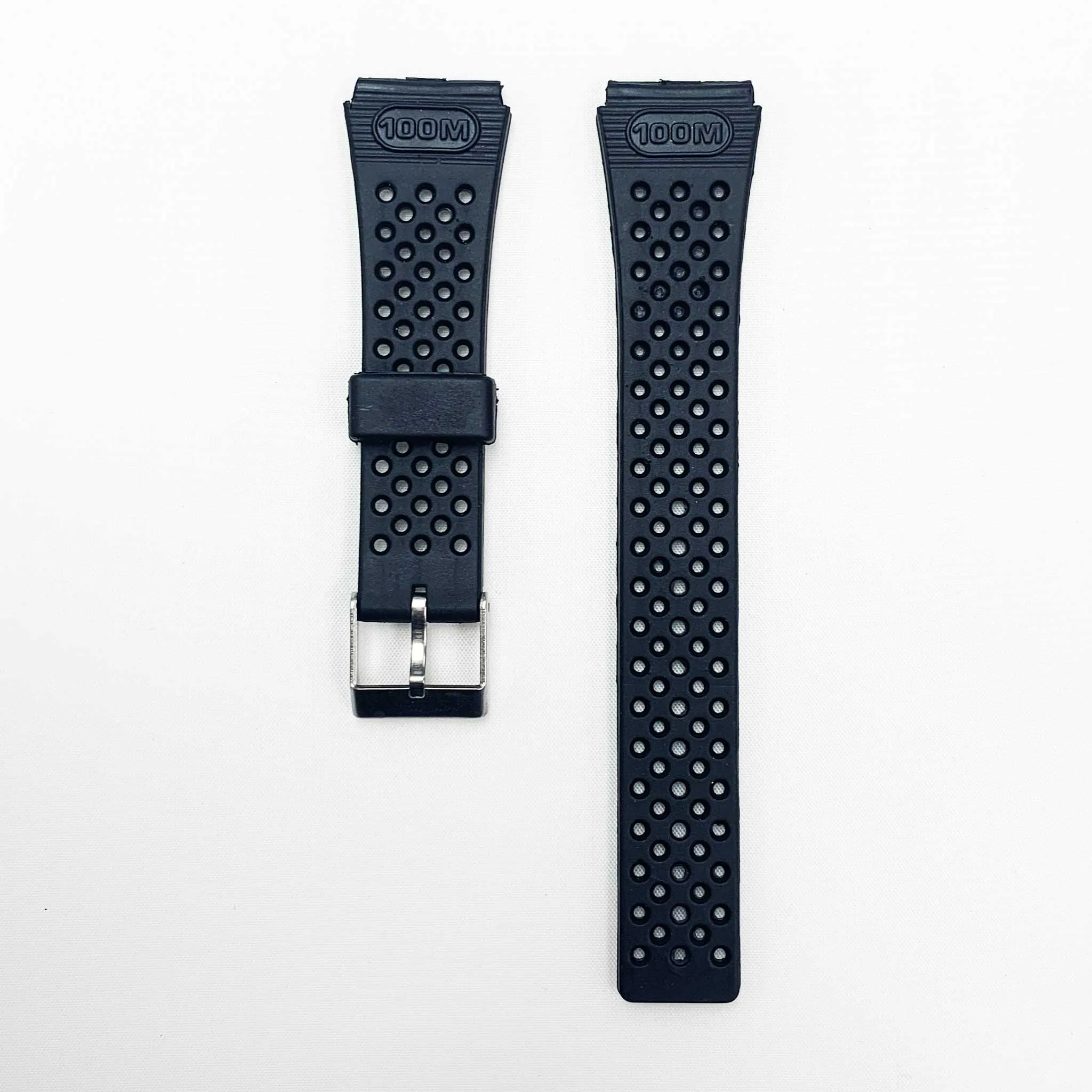 18MM PVC Plastic Watch Band Black Smart Design for Casio Timex Seiko Citizen Iron Man Watches