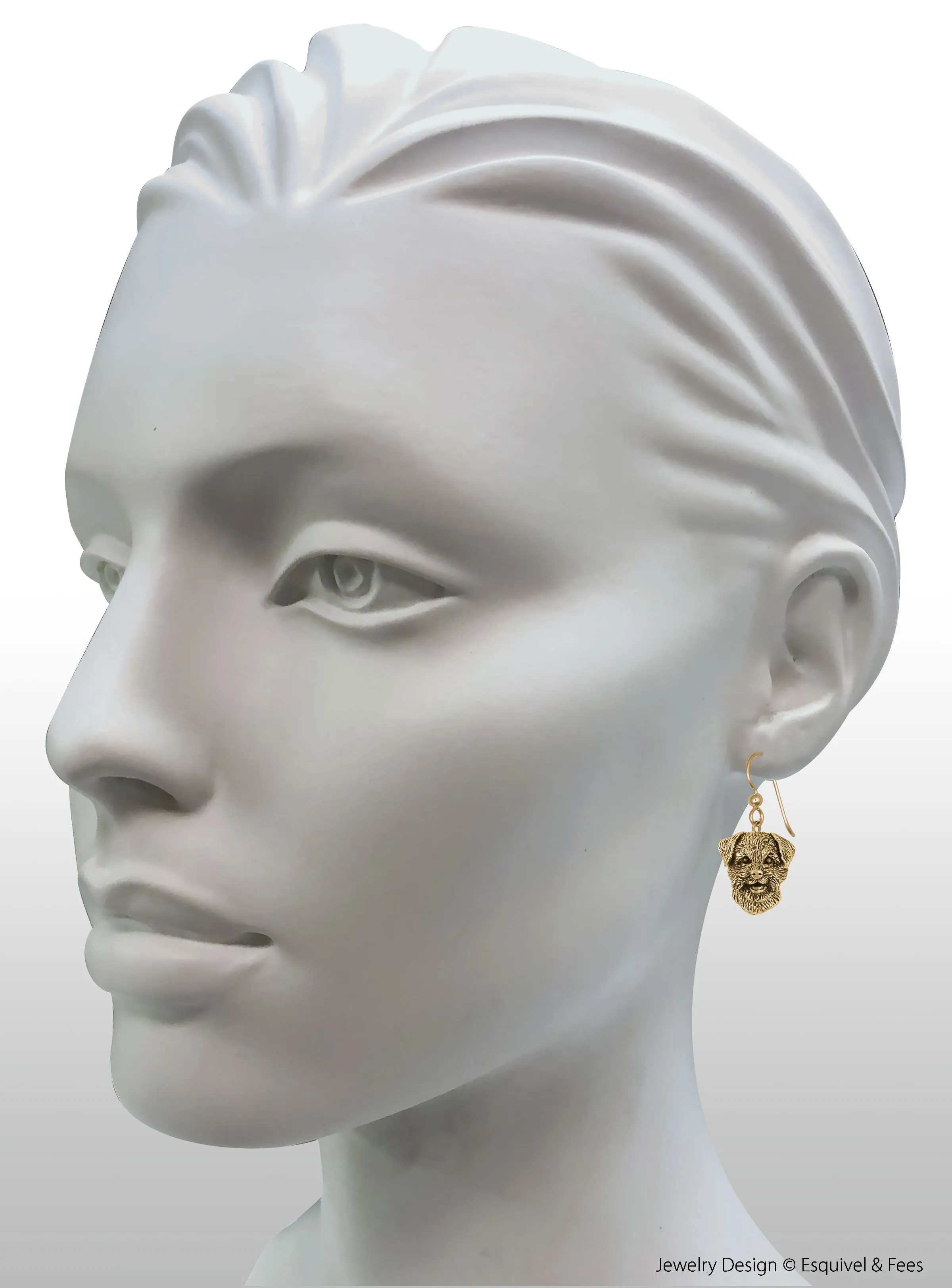 Border Terrier Jewelry 14k Gold Vermeil Handmade Border Terrier Earrings  BDT-EVM
