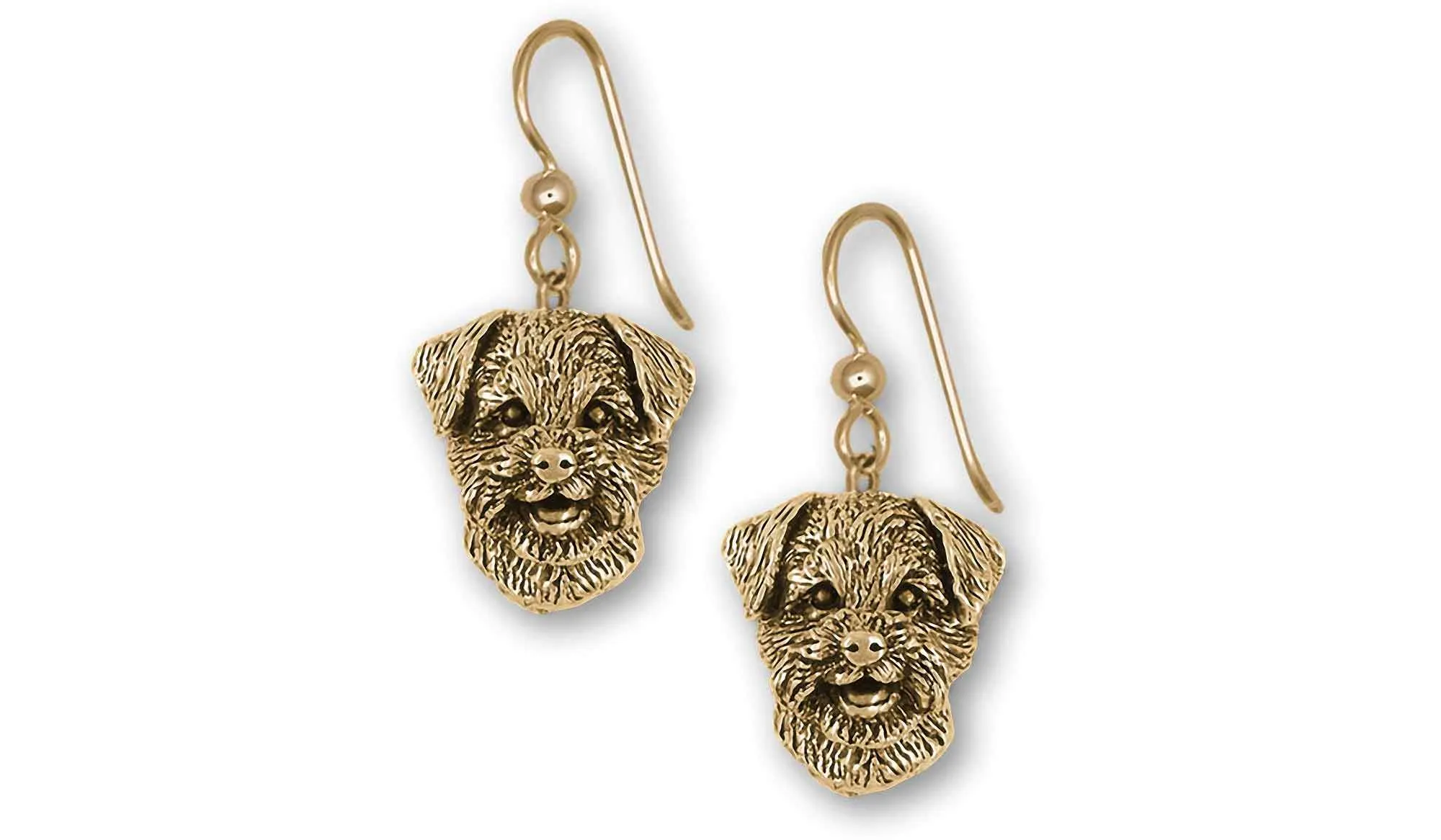Border Terrier Jewelry 14k Gold Vermeil Handmade Border Terrier Earrings  BDT-EVM