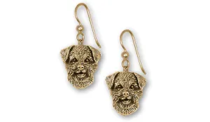 Border Terrier Jewelry 14k Gold Vermeil Handmade Border Terrier Earrings  BDT-EVM