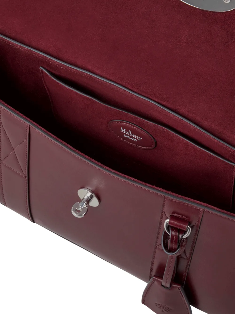 East West Bayswater Shiny Smooth Classic Calf (Black Cherry)