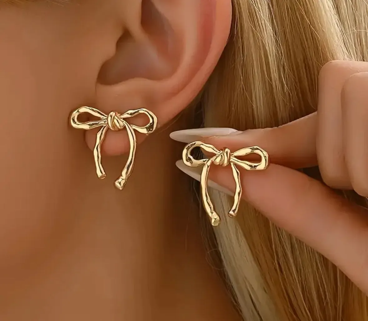 Georgia Gold Bow Earrings
