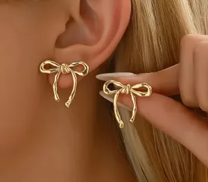 Georgia Gold Bow Earrings