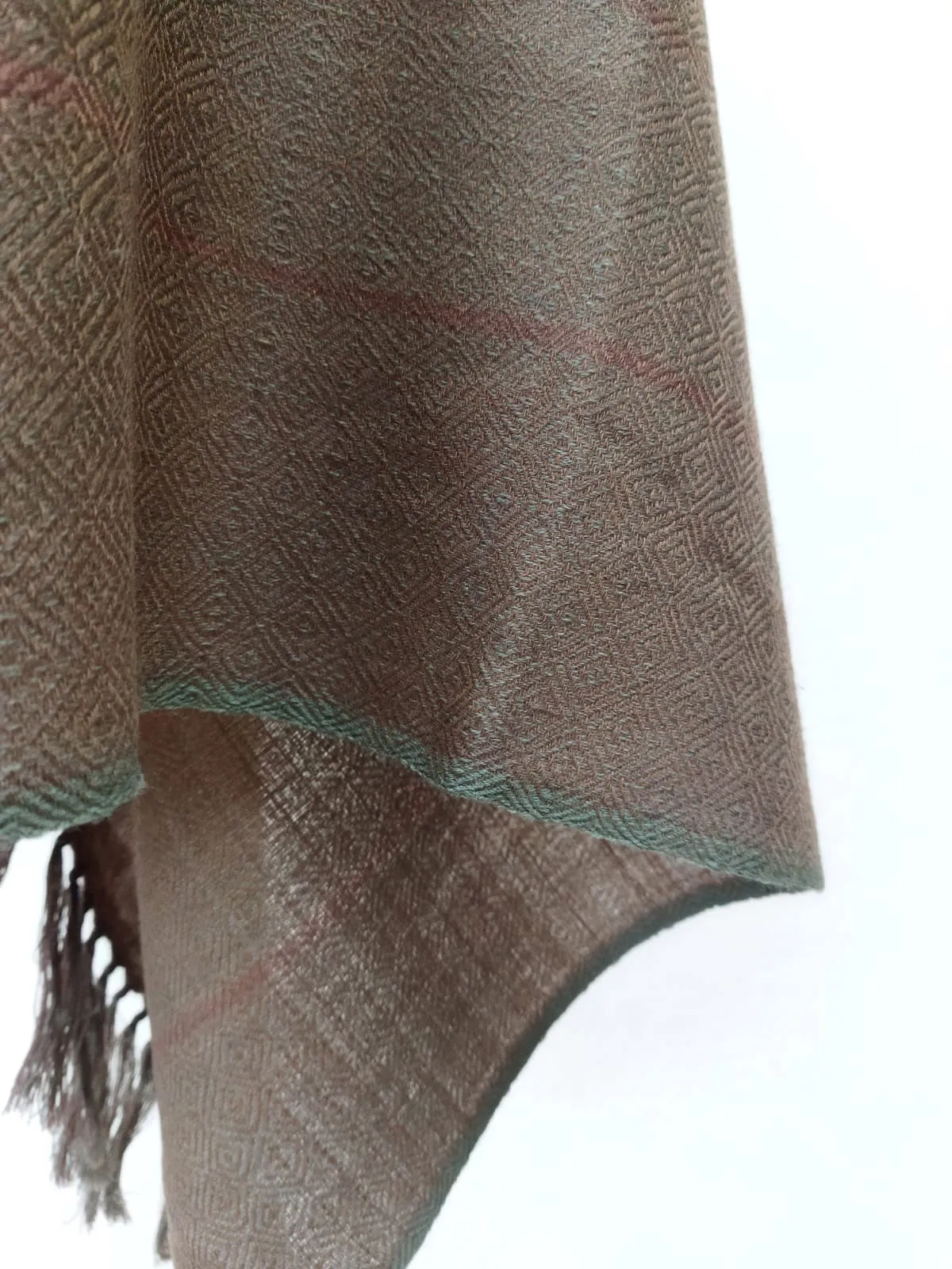 Handwoven Merino Wool Shawl Brown