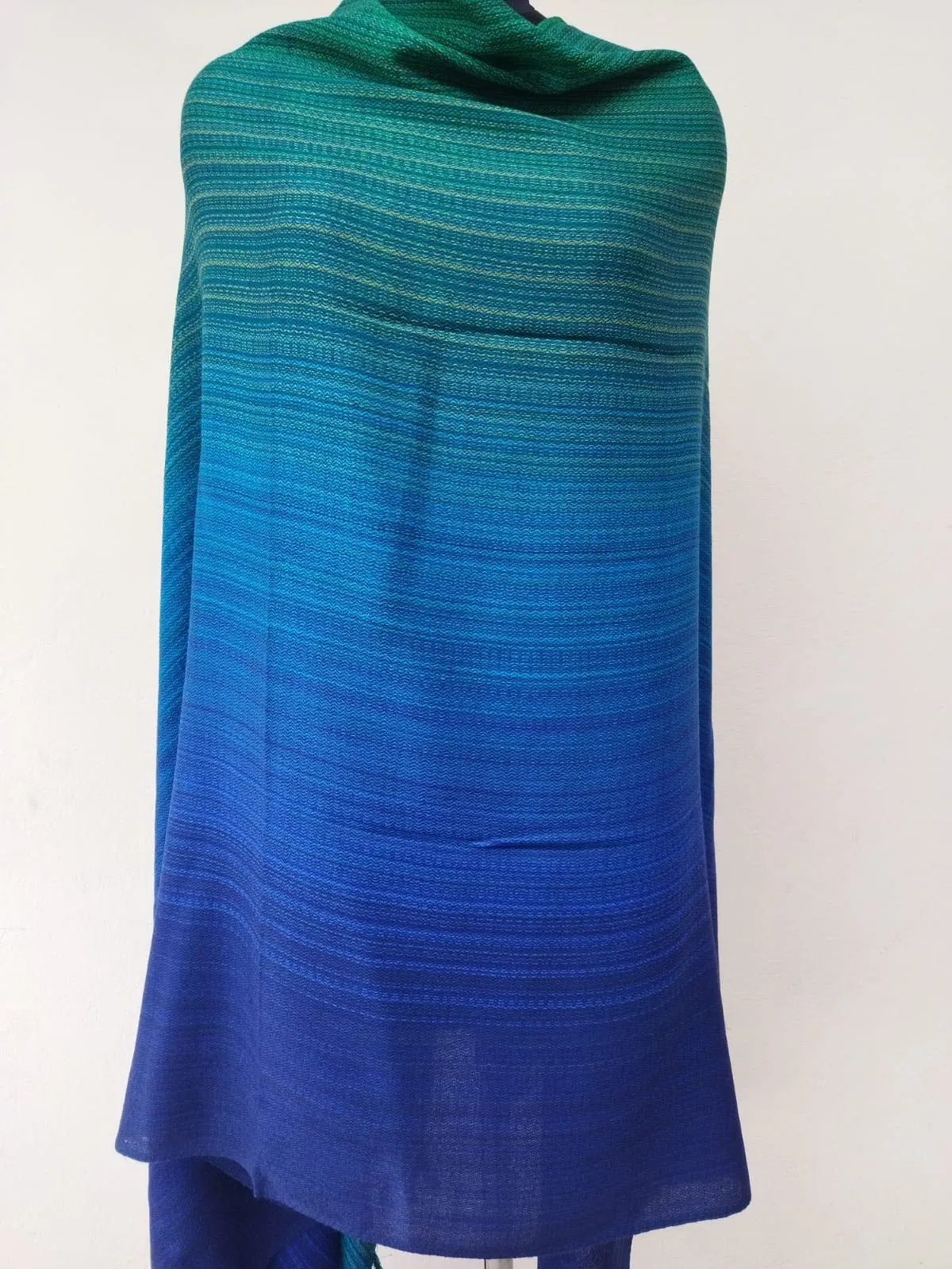 Handwoven Merino Wool Shawl Indigo