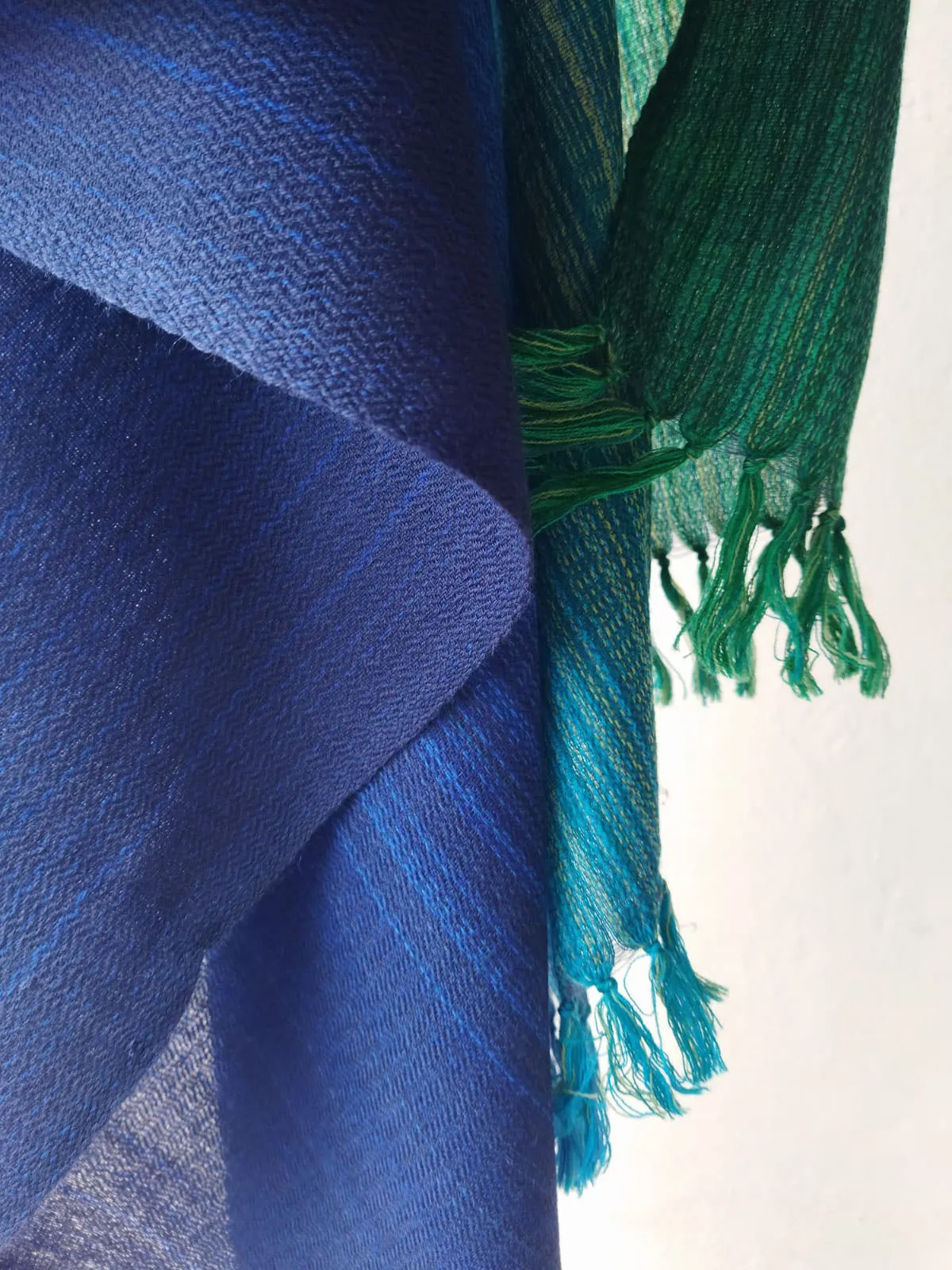 Handwoven Merino Wool Shawl Indigo