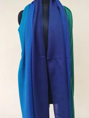 Handwoven Merino Wool Shawl Indigo