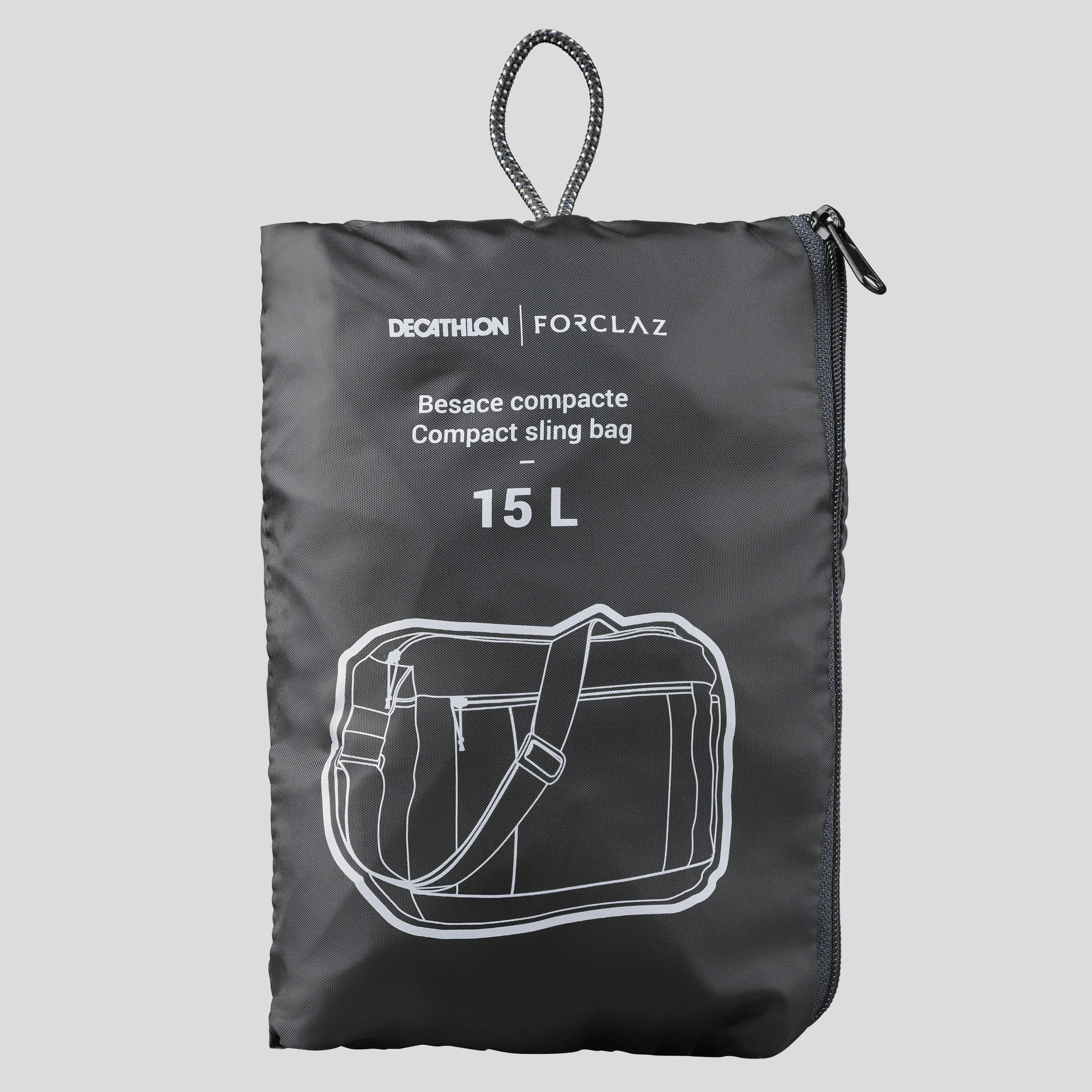 Hiking shoulder bag Forclaz Travel 15 l, black