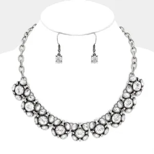 iLLASPARKZ Bubble Crystal Statement Burnished Metal Necklace