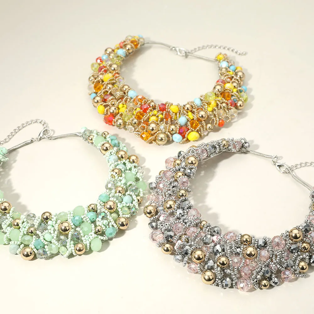 iLLASPARKZ Faceted Beaded Collar Statement Necklace