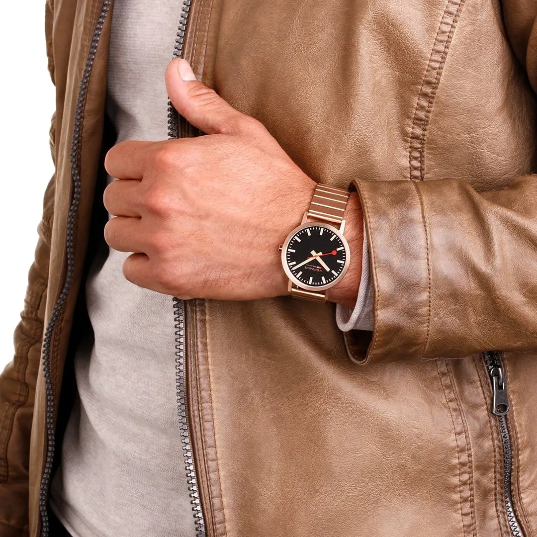 Mondaine Watch Classic Black Rose Gold A660.30360.16SBR