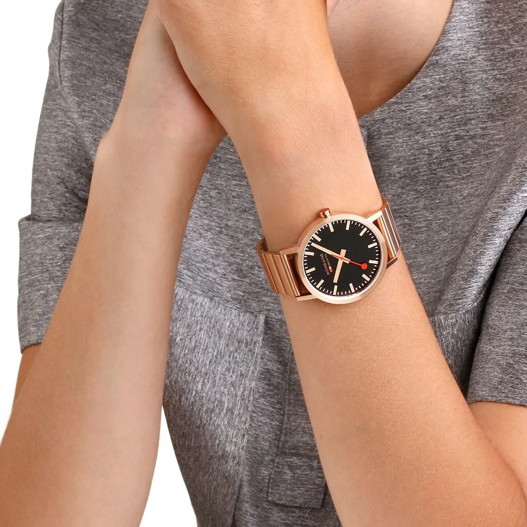 Mondaine Watch Classic Black Rose Gold A660.30360.16SBR