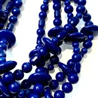 Navy Blue Saucer Sylvie Necklace