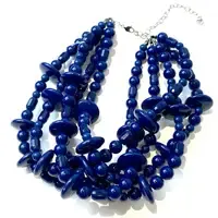 Navy Blue Saucer Sylvie Necklace