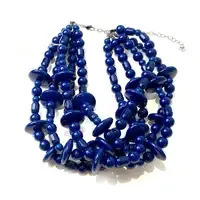 Navy Blue Saucer Sylvie Necklace
