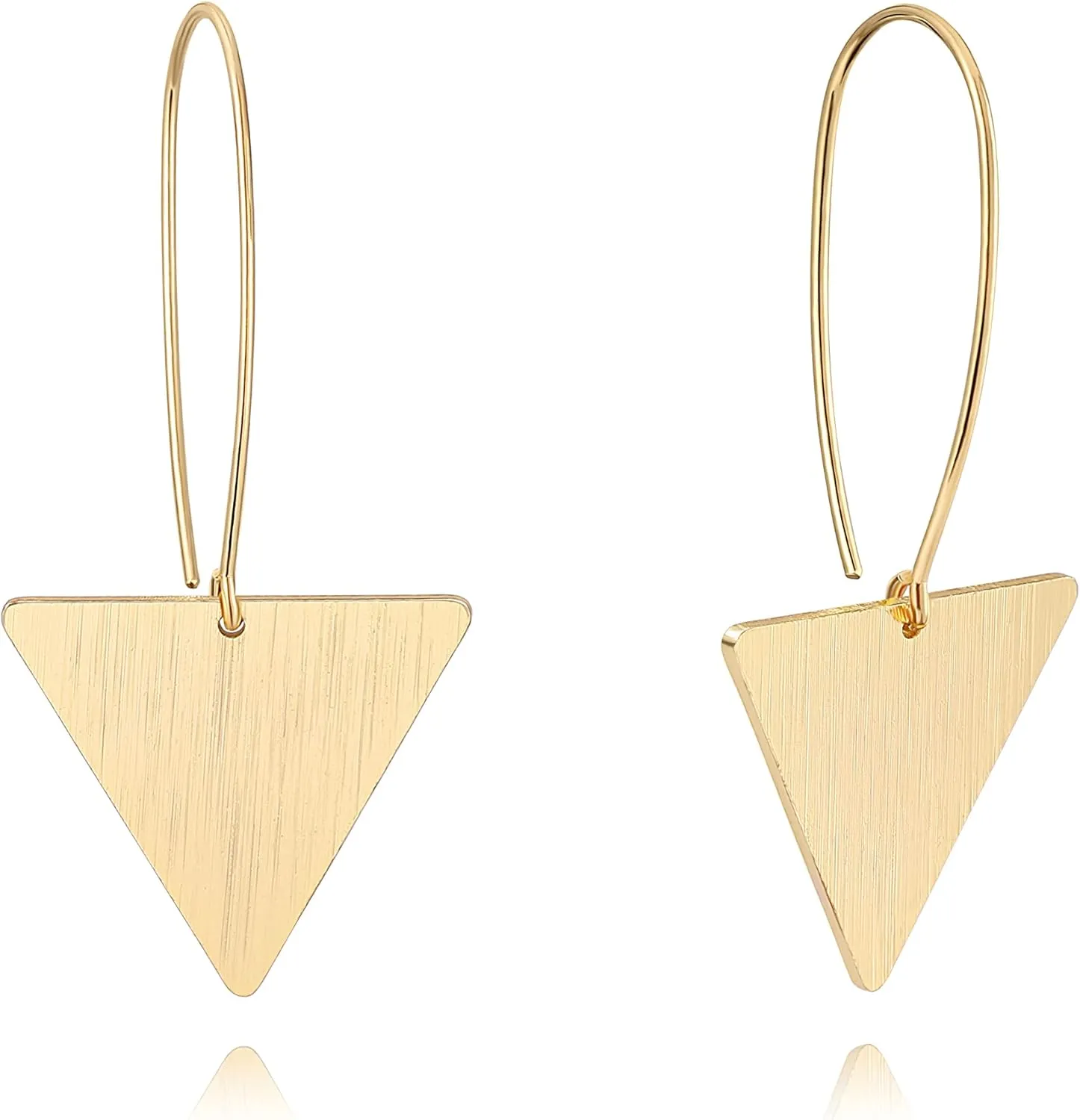 SOFYBJA Statement Long Gold Circle Simicircle Ball Dangling Earrings for Women Lightweight Circle Disc Coin Geometric Flat Brushed 18k Gold Plated Drop Dangle Hanging Hoop Earrings for women Gift for Her