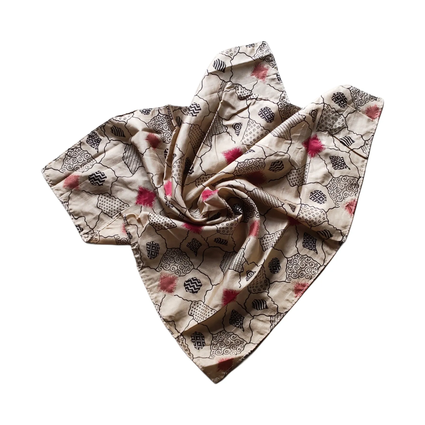 Upcycled CREPE  Silk Neck/ Head Scarf (20x20 inches)