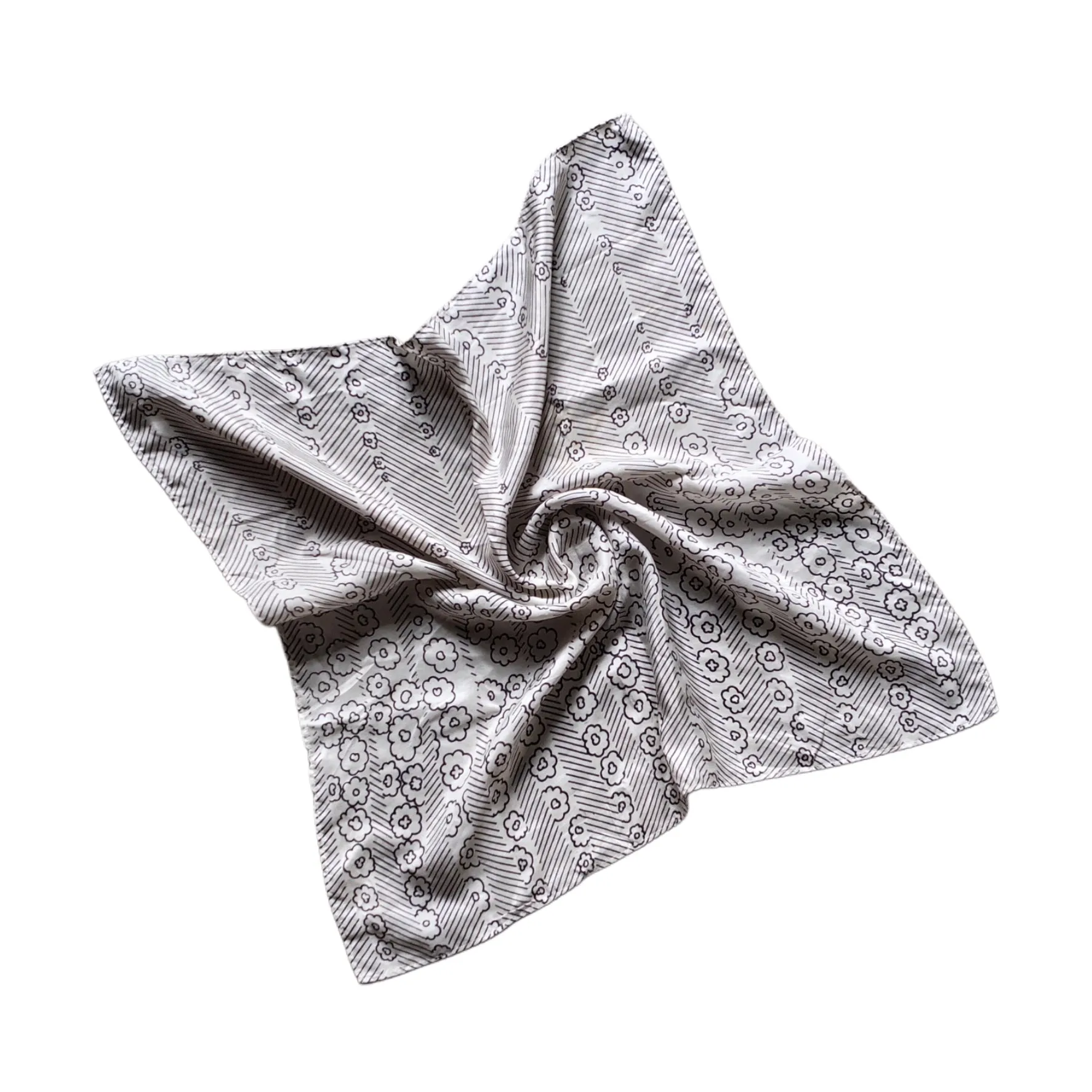 Upcycled CREPE  Silk Neck/ Head Scarf (20x20 inches)