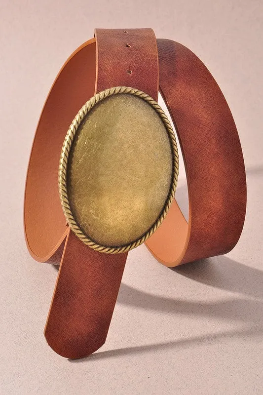 Western Oval Buckle Belt