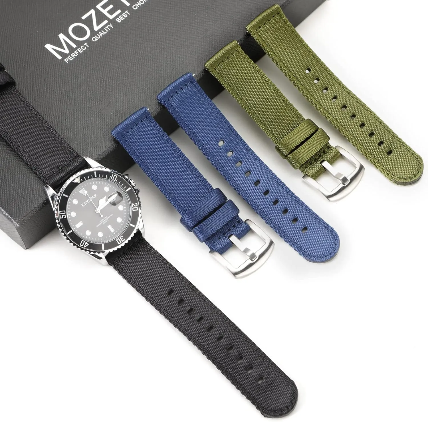 WOUKUP Military Quick Release Nylon Watch Bands Premium Seat Belt Material Watch Strap 18mm 20mm 22mm Watchband for Men and Women
